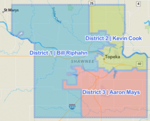 image of 2022 Shawnee County Commission districts